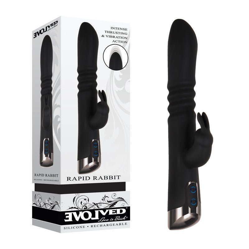 Evolved - rapid rabbit vibrator - Product side view  | Flirtybay